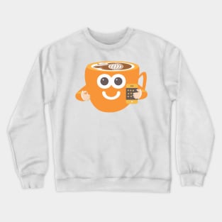 digital coffee cup mascot Crewneck Sweatshirt